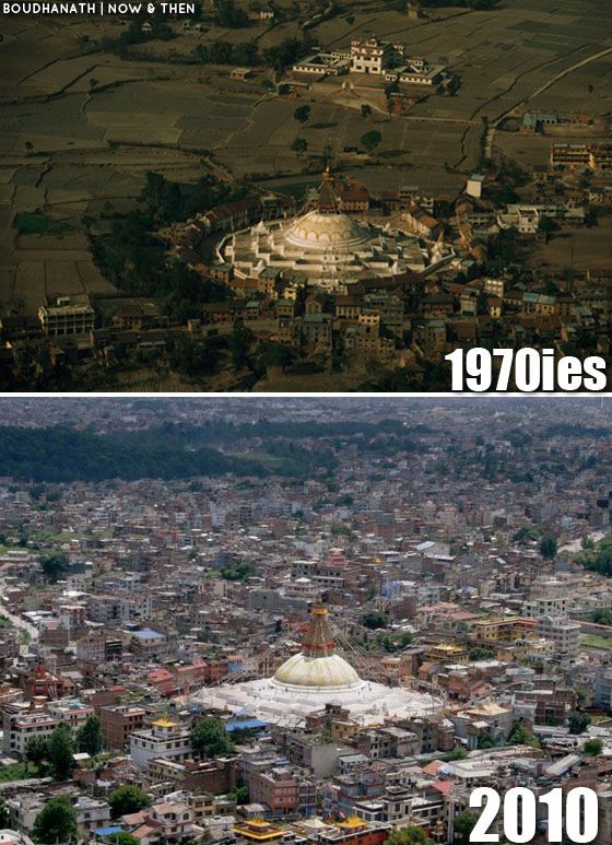 Boudha Stupa 1970s and 2010