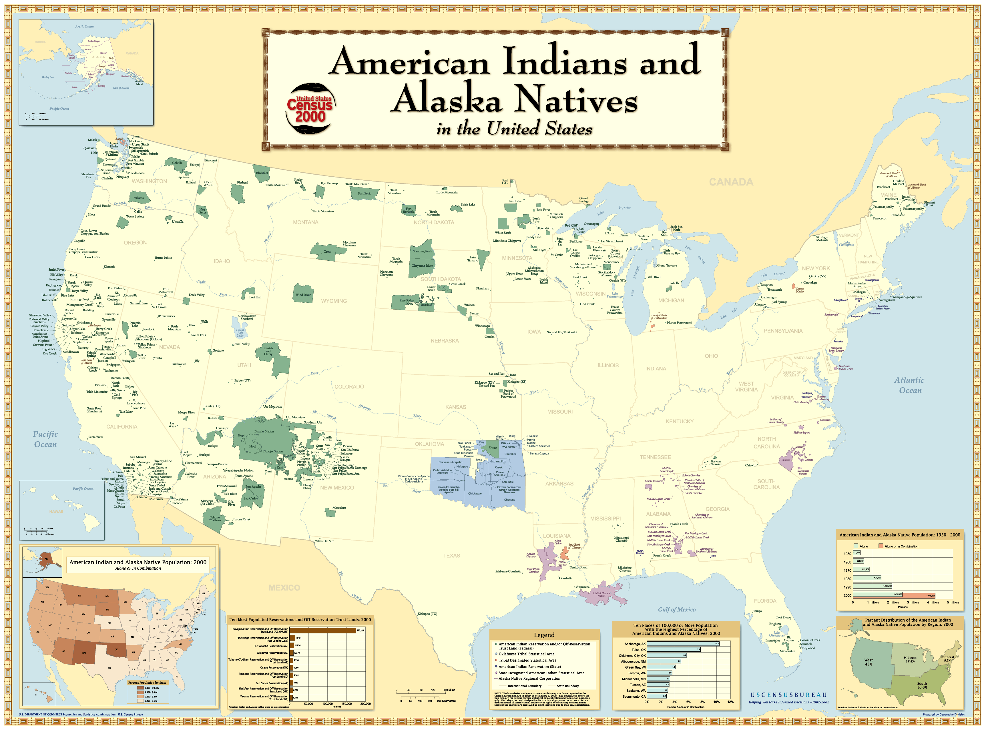 American Indians Map Census Bureau